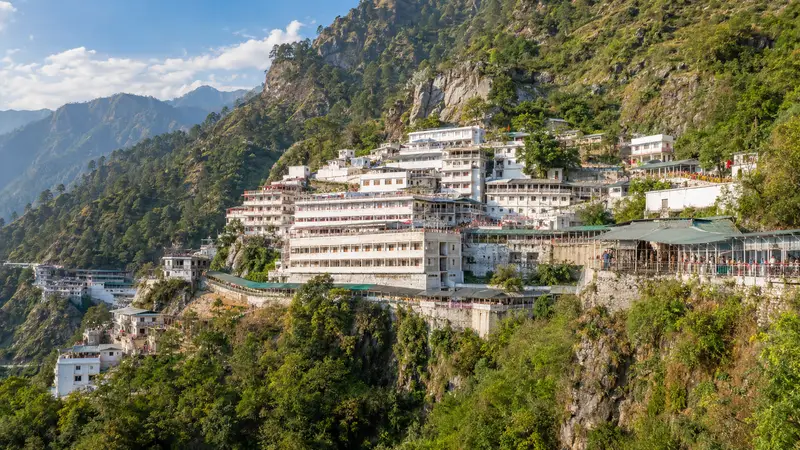 The Mata Vaishno Devi Bhawan on the Trikuta hills